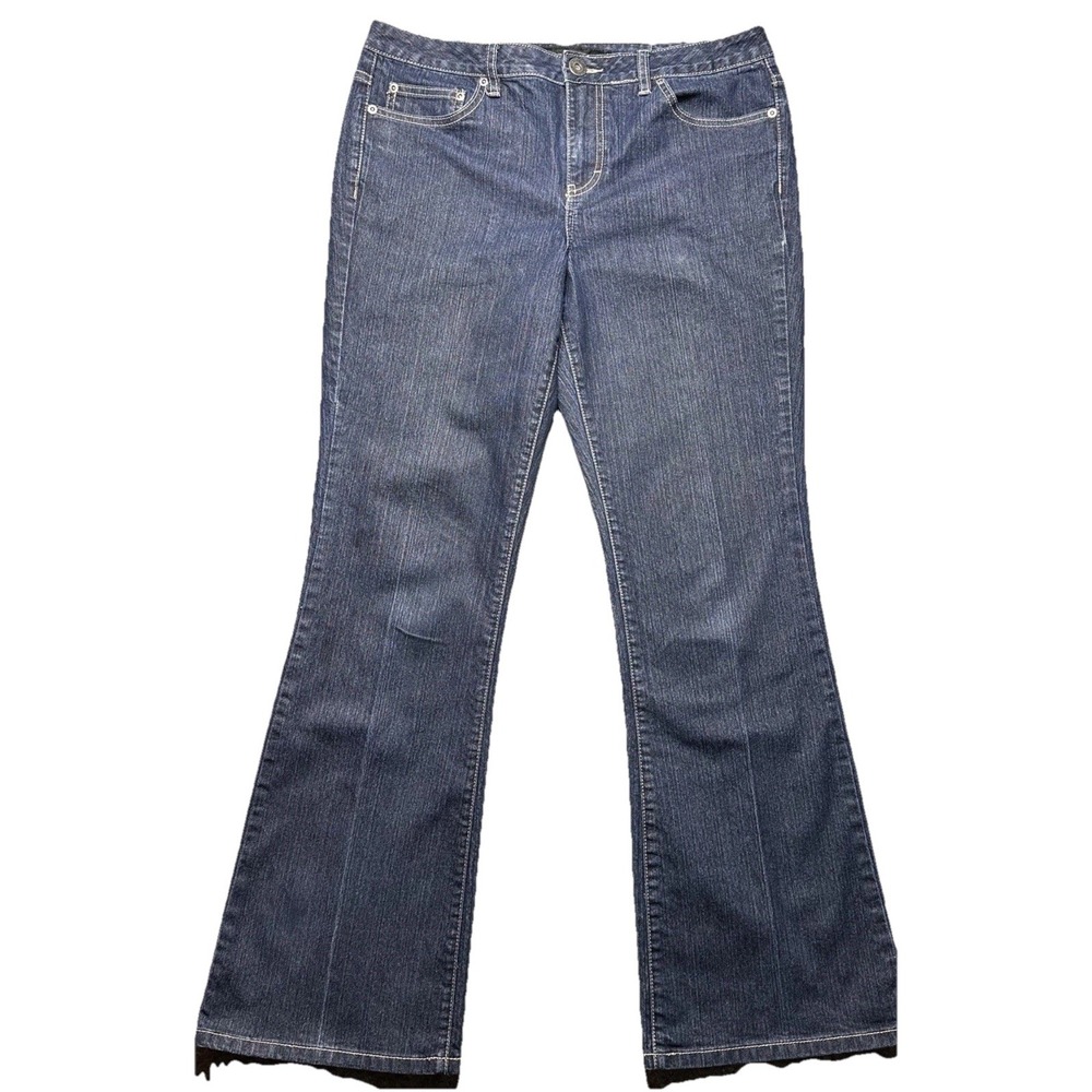 CALVIN KLEIN‎ Jeans Womens Size 12 Dark Wash Mid Rise Flare Fit Jeans 33x31